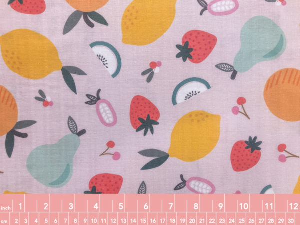 Organic Cotton Double Gauze – Fruity – Fruit Salad