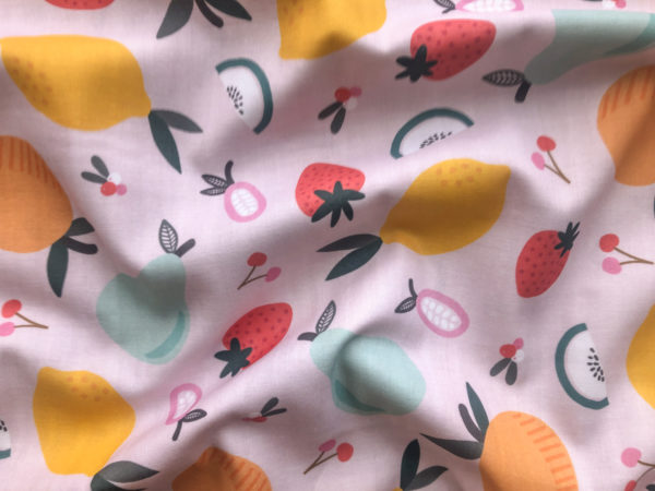 Organic Cotton Double Gauze – Fruity – Fruit Salad