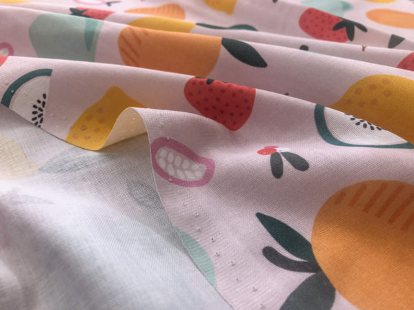 Organic Cotton Double Gauze – Fruity – Fruit Salad