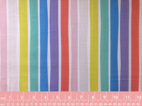 Organic Cotton Double Gauze - Over the Rainbow - Rainbow Stripes