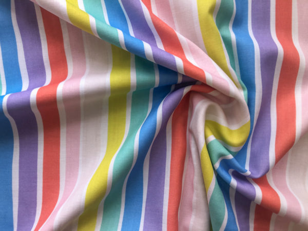 Organic Cotton Double Gauze - Over the Rainbow - Rainbow Stripes