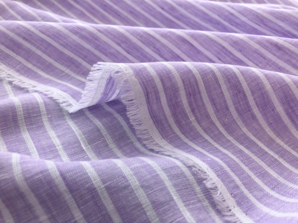 Deadstock Yarn Dyed Linen - Lavender Stripe