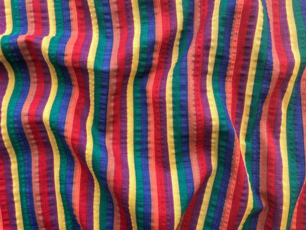 Rainbow Stripe Cotton/Rayon Voile