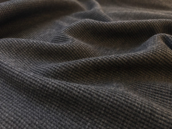 Organic Cotton Waffle Knit - Charcoal