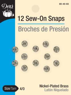 Dritz Sew-on Snaps - Nickel - Size 4/0