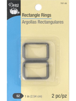 Dritz Rectangle Rings - 1" - Gunmetal