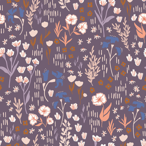 Quilting Cotton - Dear Isla - Meadow - Dark Lilac