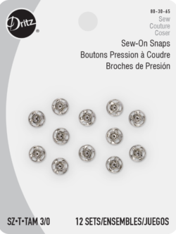 Dritz Sew-On Wide Hook and Eye Closures - Nickel 4ct