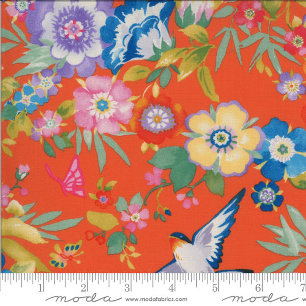 Quilting Cotton - Lulu - Flights of Fancy - Clementine