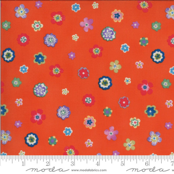 Quilting Cotton - Lulu - Flowers - Clementine