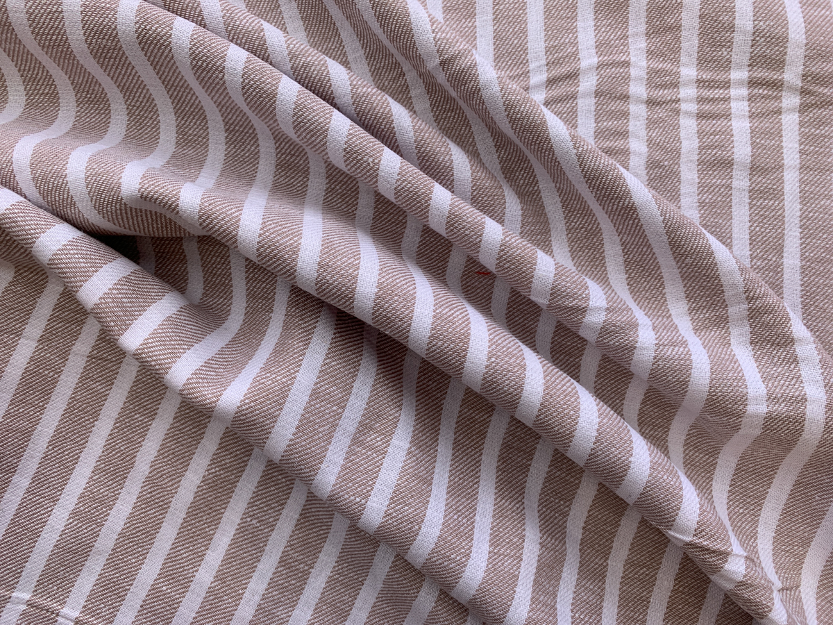 Mystique Stripe Cotton/Linen/Rayon - Beige - Stonemountain & Daughter ...