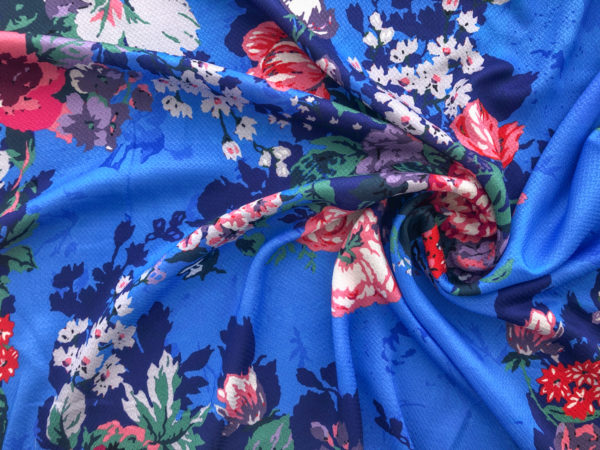 Italian Designer Deadstock - Textured Viscose Challis - Abundant Blooms