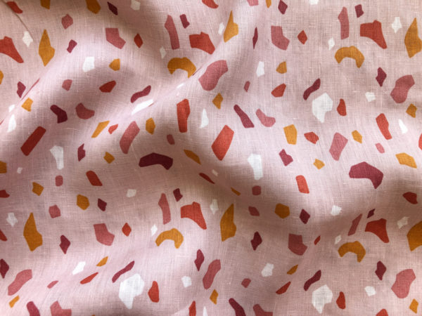 Printed Linen - Terrazzo - Blush