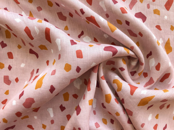 Printed Linen - Terrazzo - Blush