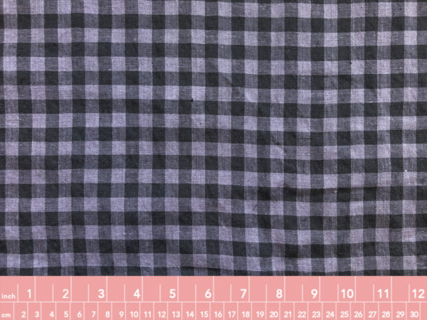 Yarn Dyed Linen - Gingham Check - Charcoal