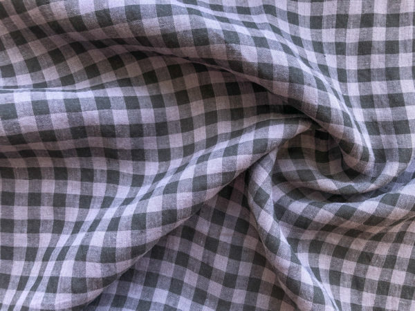 Yarn Dyed Linen - Gingham Check - Charcoal