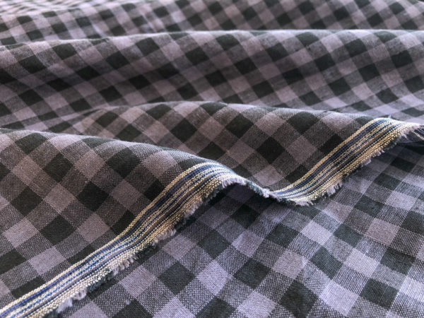 Yarn Dyed Linen - Gingham Check - Charcoal