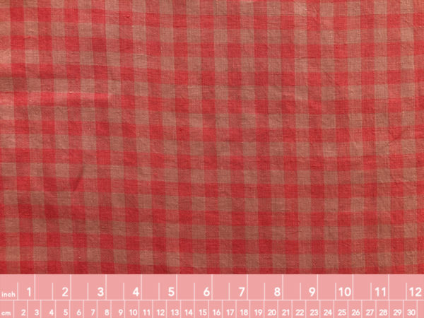 Yarn Dyed Linen - Gingham Check - Watermelon