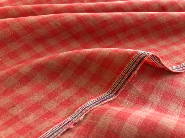 Yarn Dyed Linen - Gingham Check - Watermelon