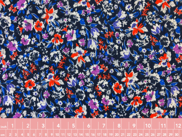 Italian Viscose/Silk Crinkle Chiffon - Packed Blooms