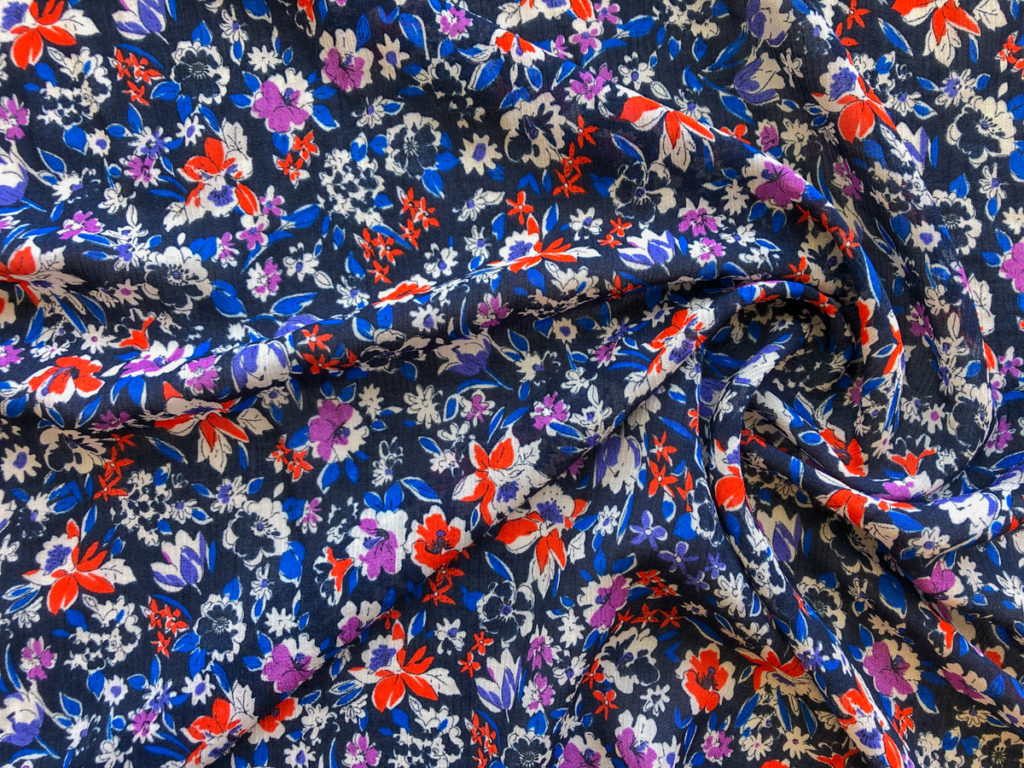 Italian Viscose/Silk Crinkle Chiffon - Packed Blooms - Stonemountain ...