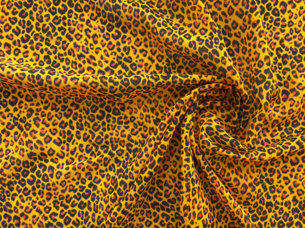 Italian Viscose/Silk Crinkle Chiffon - Mini Leopard Print