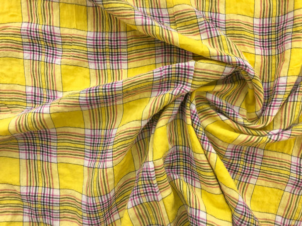 Deadstock Cotton Gauze - Sunset Plaid