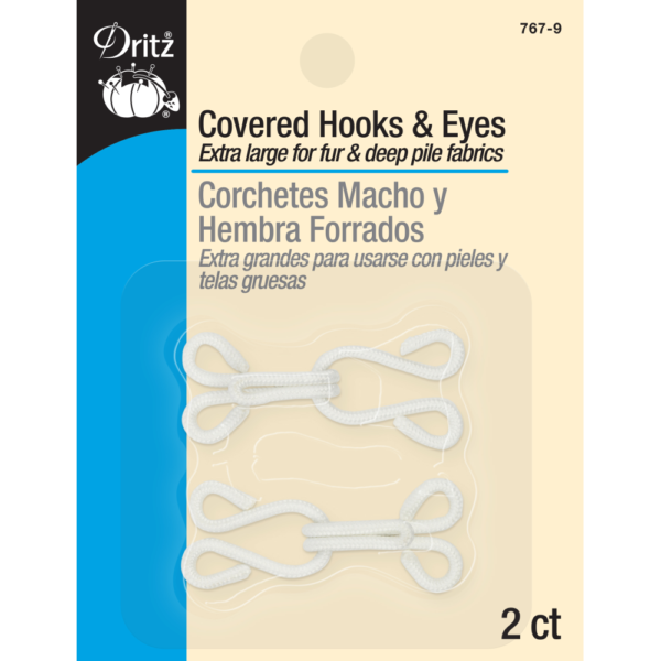 Dritz Covered Hooks & Eyes - White - 2ct