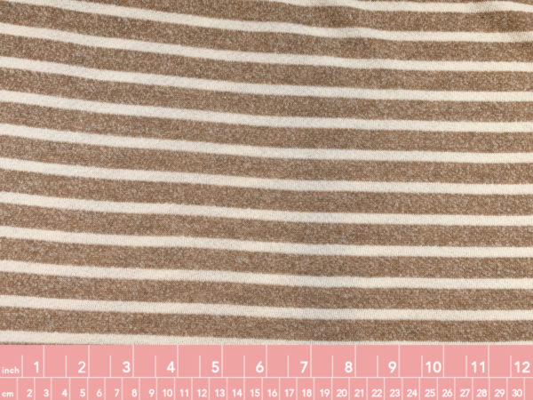 Deadstock Rayon/Spandex French Terry – Chili/Oatmeal Stripe