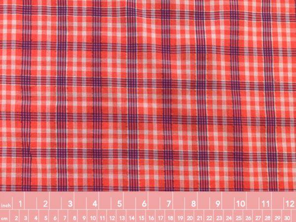 Deadstock Yarn-Dyed Cotton Shirting - Red/White Plaid