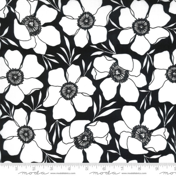 Quilting Cotton - Illustrations - Moody Florals - Ink