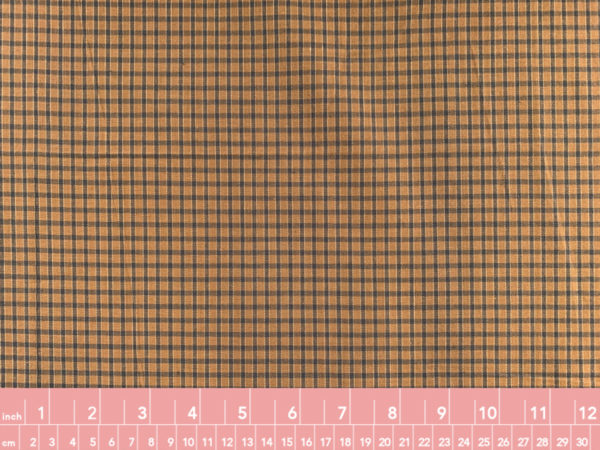 Textured Yarn Dyed Cotton - Plaid - Tan