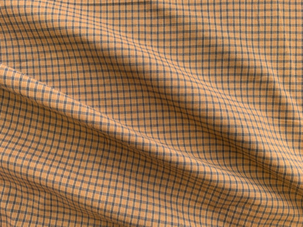 Textured Yarn Dyed Cotton - Plaid - Tan