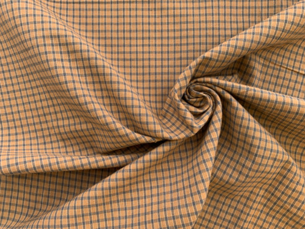 Textured Yarn Dyed Cotton - Plaid - Tan