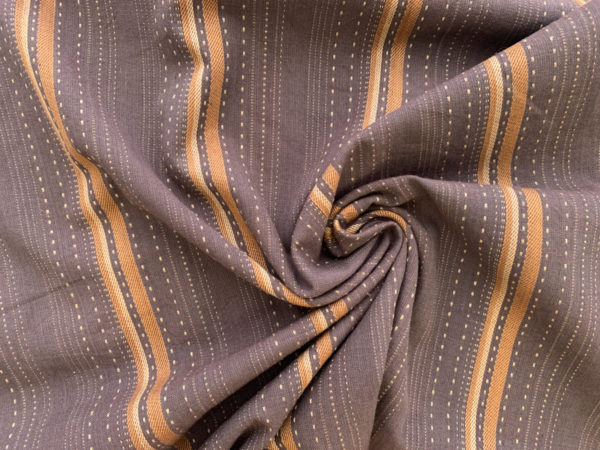 Textured Yarn Dyed Cotton - Stitched Stripes - Bark