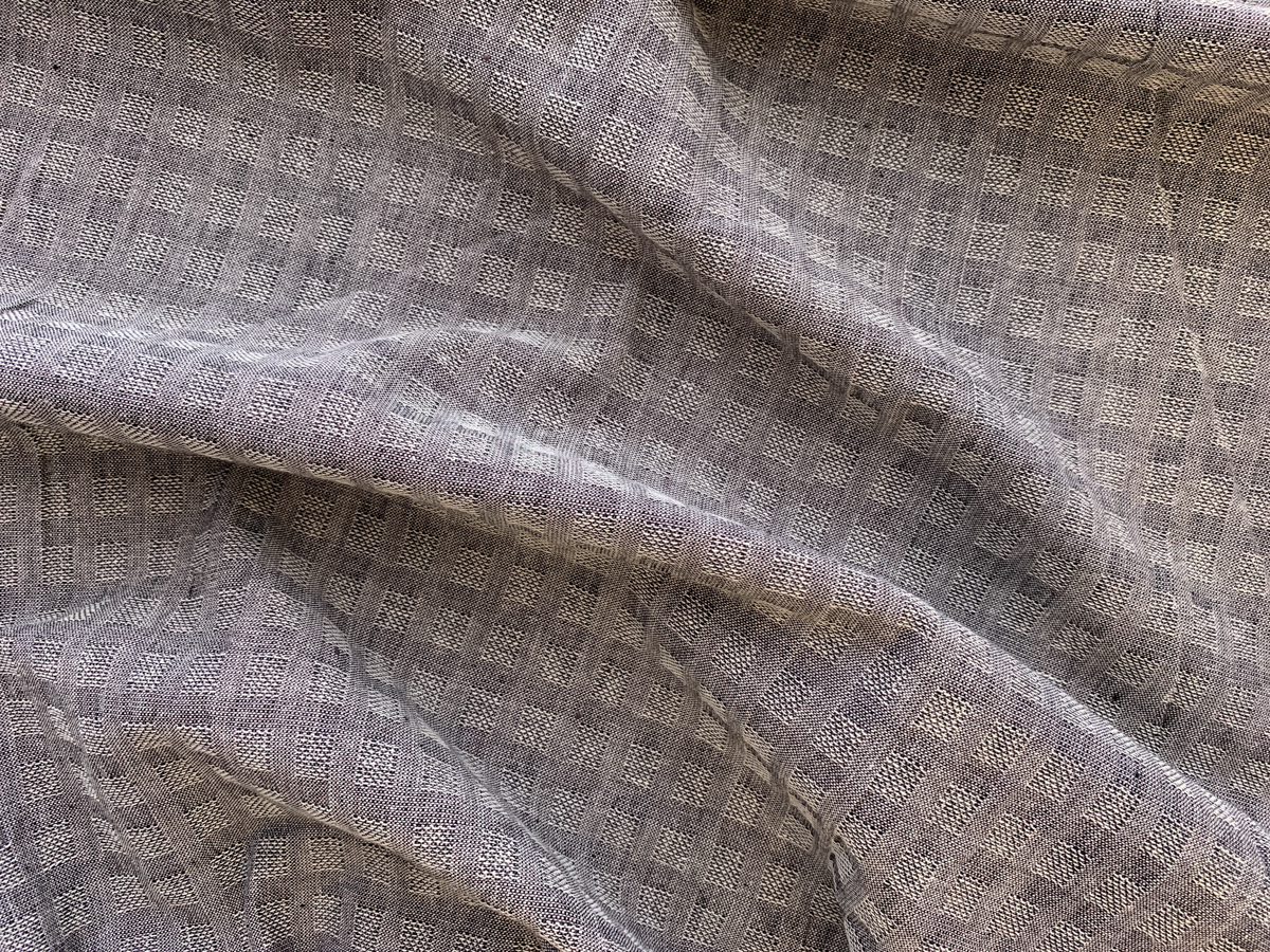 Textured Yarn Dyed Cotton - Squares - Black - Stonemountain & Daughter  Fabrics