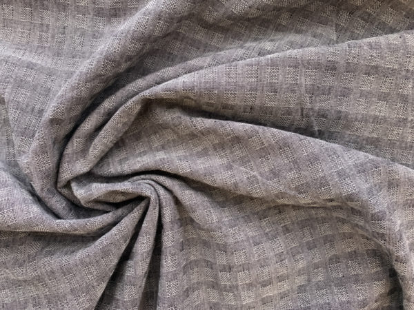 Textured Yarn Dyed Cotton - Squares - Grey