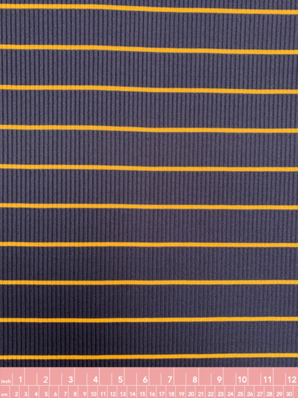 Amour Vert – Deadstock Modal/Spandex Rib Knit – Burgundy/Navy Stripe