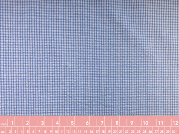 Japanese Cotton Seersucker - Blue Check