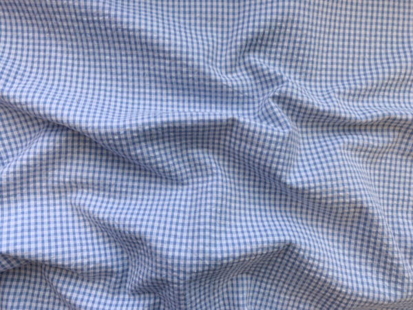 Japanese Cotton Seersucker - Blue Check