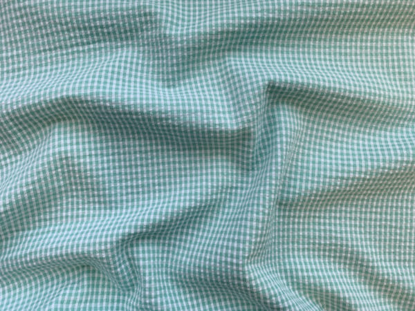 Japanese Cotton Seersucker - Blue Check