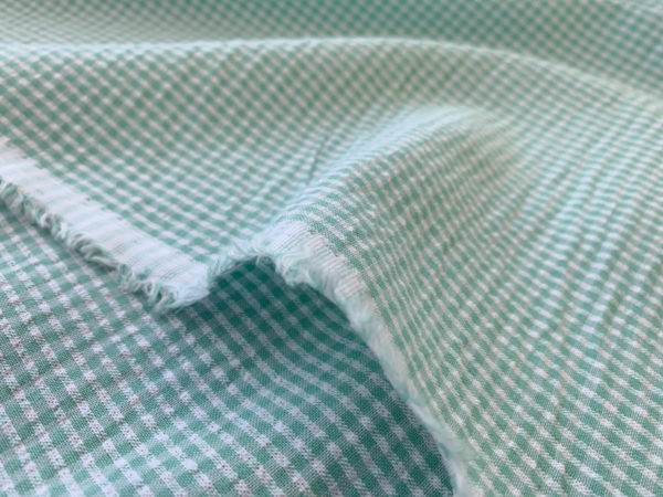 Japanese Cotton Seersucker - Blue Check