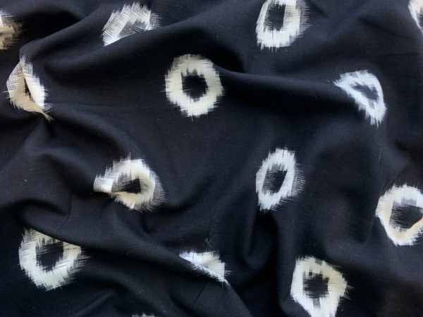 Mini Donut Cotton Ikat - Black and White