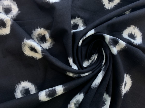 Mini Donut Cotton Ikat - Black and White