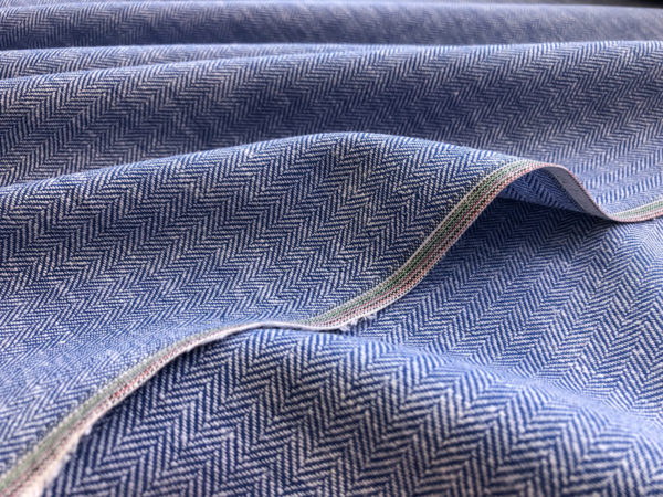 Mystique Chevron Cotton/Linen/Rayon - Blue