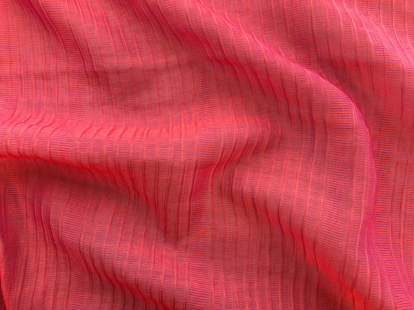 Tencel/Nylon Plisse - Bright Coral