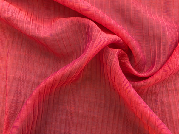 Tencel/Nylon Plisse - Bright Coral