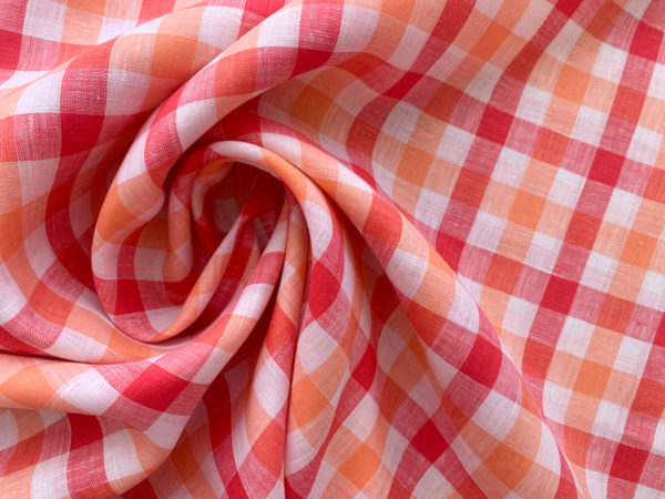 Deadstock Yarn-Dyed Handkerchief Linen - Sherbet Plaid