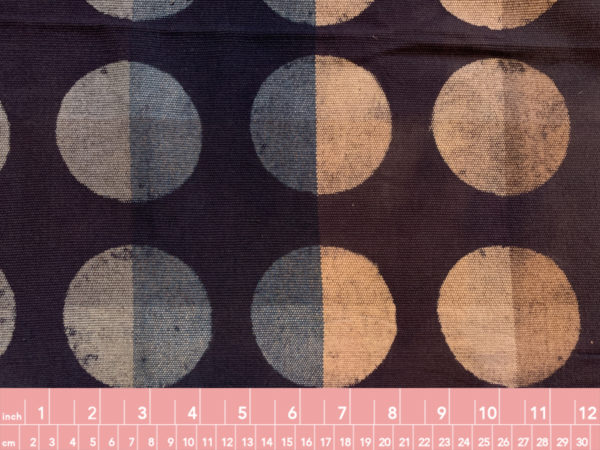 Handwoven Block Printed Cotton - Circles - Lake