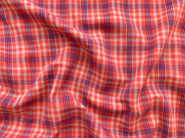 Deadstock Yarn-Dyed Cotton Shirting - Red/White Plaid